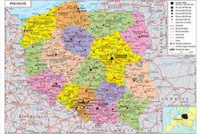 Listing image for 150x100cm Administrative Map of Poland Print Poster Education School Background