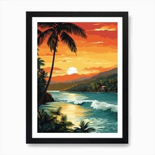 Listing image for Maracas Bay Trinidad And Tobago At Framed Wall Art Poster Canvas Print Picture