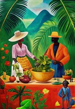 Listing image for Jamaica Travel Vintage Caribbean Tropical Islands Wall Art Decor Print POSTER A