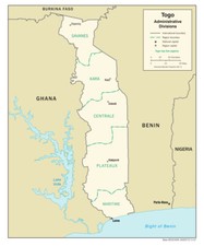 Listing image for Togo Political Administrative Province Region Map Country Nation Print