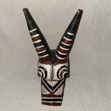 Listing image for African Bobo Antelope Wood Carved Mask From Burkina Faso. Lovely display.10x20cm