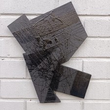 Listing image for Brutalist MCM Wall Art Wood Texture Abstract Architectural Interior Design No.8