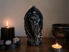 Listing image for Handmade Lilith Resin Statue Gothic Occult Altar Decor Pagan Witch Figure