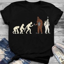 Listing image for Bigfoot Evolution Black T-Shirt, Funny Cryptid Hiking Gift For Friends