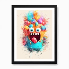 Listing image for Colorful Monster Art Print Framed Wall Art Poster Canvas Print Picture