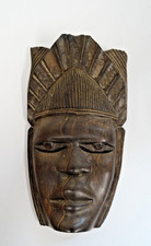 Listing image for HAND CARVED FACE MASK WOOD AFRICAN TRIBAL FOR WALL DECORATION OR DISPLAY