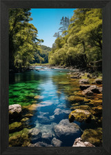 Listing image for waterfall Framed Wall Art Poster Canvas Print Picture