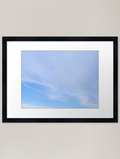 Listing image for Blue sky white cloud, photography, Framed Wall Art Poster Canvas Print Picture
