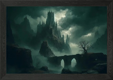 Listing image for Haunted Gothic Castle Framed Wall Art Poster Canvas Print Picture