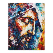 Listing image for Jesus Face Portrait Religious Painting Wall Art Poster Print