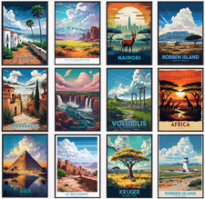 Listing image for Vintage Travel Africa Holiday Poster Retro City Print Decor Wall Art A5 A4 A3