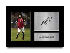 Listing image for Mohamed Salah Signed Egypt Pre Printed Autograph Photo Memorabilia Gift