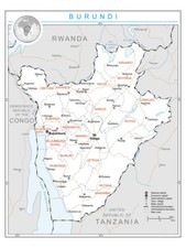 Listing image for Burundi Political Administrative Province Road Rail City Country Map Poster