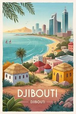 Listing image for Breathtaking Djibouti City Travel Poster - Exotic Landscapes Art Print A1-A4 Pos