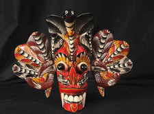 Listing image for VTG Handmade Wooden Sri Lanka Traditional Wooden Wall Mask Naga Cobra Folk Art