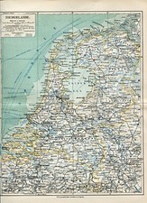 Listing image for Map of Netherlands 1898 Poster A3 Print educational teaching school