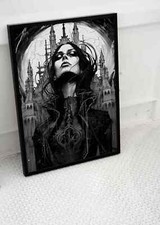 Listing image for FANTASY AI DARK GOTHIC EVIL WITCH POSTER PRINT DEATH ART SIZE A4 A3 A2 A1