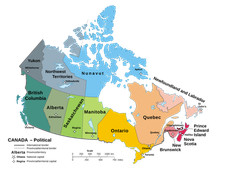 Listing image for Canada Administrative Political Provincial Multicolor Map Poster Art Print