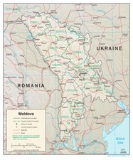 Listing image for Moldova Physical Geography Geographic Physiographic Map Country Nation Print