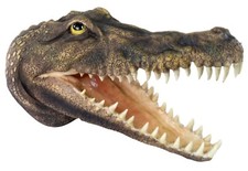Listing image for 43CM CROCODILE HEAD WALL ART HANGING REPTILE POLYSTONE