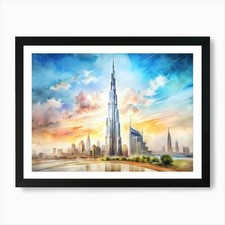 Listing image for Dubai Uae A Vintage Illustration Of Framed Wall Art Poster Canvas Print Picture