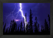 Listing image for Lightning Framed Wall Art Poster Canvas Print Picture