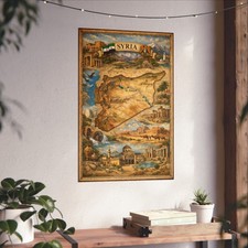 Listing image for Syria Poster | Syrian Map, Travel Wall Art