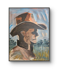 Listing image for Imagine Art Stoic Rustic Cowboy Western 30x40cm Canvas Expressionism Wall Art