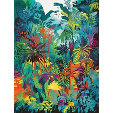 Listing image for Rainforest Landscape Vibrant Multicoloured Nature XL Wall Art Canvas Poster Huge