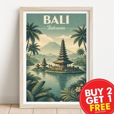 Listing image for Bali Indonesia Travel Print, Travel Poster, Retro Poster, Retro Art, Retro Gift,