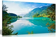 Listing image for Lake Mountains And Forests Nature Canvas Wall Art Picture Print