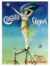 Listing image for Cycles Sirius Bike Bicycle Woman Star French Ad Advertising Poster Art Print