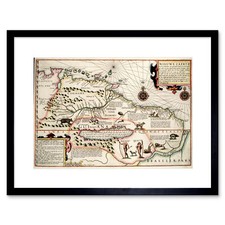 Listing image for Map Antique Guyana Caribbean South America Framed Print 12x16 Inch