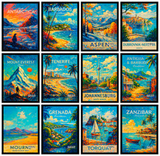 Listing image for Metropolitan City Travel Poster | Modern Skyline Wall Art Print | Home & Office