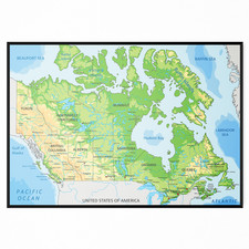 Listing image for CANADA MAP POSTER WALL ART EDUCATIONAL CANADA MAP PRINT A5 A4 A3