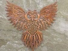 Listing image for Rustic Metal Owl Wall Art - Garden Outdoor Decoration Rusty Finish Bird