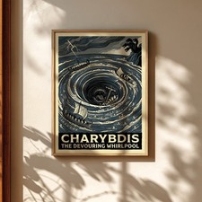 Listing image for Charybdis Poster, Greek Mythology Art, Ocean Decor