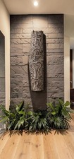 Listing image for Large Carved Timor primitive wall plaque tribal wall panel 132cm Tribal wall art