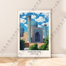 Listing image for Samarkand Uzbekistan Travel Print Illustration Art Wall Poster Décor Unframed