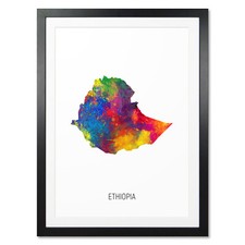 Listing image for Ethiopia Map, Poster, Canvas or Framed Print, watercolour painting 10829