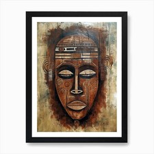 Listing image for Sculpted Stories: African Masks in Framed Wall Art Poster Canvas Print Picture