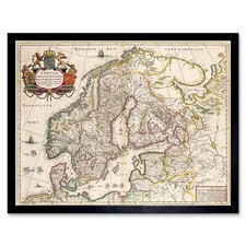Listing image for Map Antique Scandinavia Norway Sweden Finland 12X16 Inch Framed Art Print