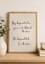 Listing image for She Whispered Back I Am The Storm Print Inspirational Quote Wall Art Neutral Bei