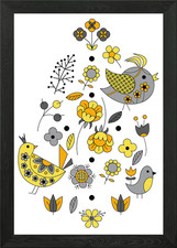 Listing image for Scandinavian Folklore Bird Framed Wall Art Poster Canvas Print Picture