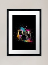 Listing image for The colorful drum kit Framed Art Pr Framed Wall Art Poster Canvas Print Picture