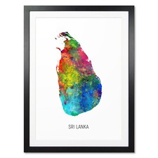 Listing image for Sri Lanka Map, Poster, Canvas or Framed Print, watercolour painting 10943