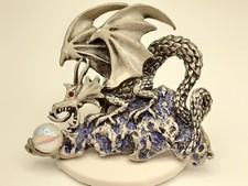 Listing image for Vntg Pewter Dragon Pin 1986-JJ/Artifact, myth/fantasy, cosplay, crystal ball