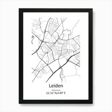 Listing image for Leiden,Netherlands Minimalist Map A Framed Wall Art Poster Canvas Print Picture
