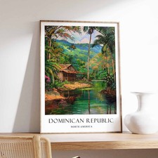 Listing image for 4 Dominican Republic Poster, Home Decor, Travel Art, Tropical Vacation Poster, N