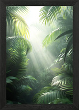 Listing image for Tropical Rainforest Framed Wall Art Poster Canvas Print Picture